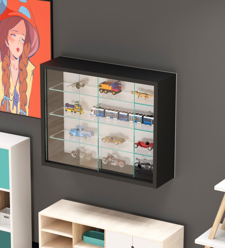 VDD Vitrine stehend hängend Wandschrank - Schiebetüren - 50 x 40 x 13 cm - alternatives Bild