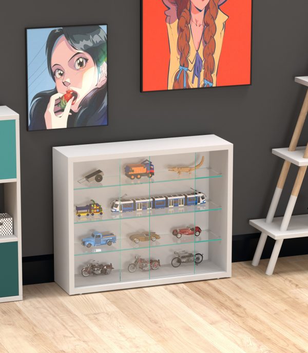   VDD Vitrine stehend Hängevitrine – Schiebetüren – 50 x 40 x 13 cm