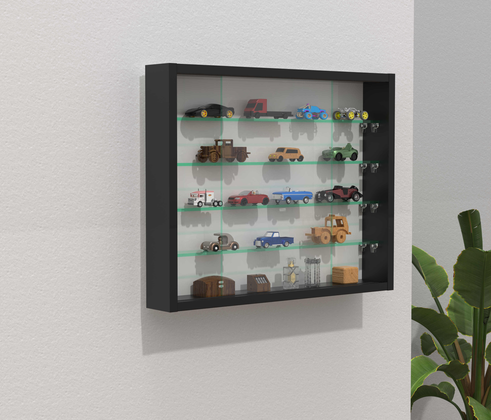 VDD Wandvitrine stehend - Glasböden 4,5 cm tief - Schiebetüren - VDD World DE VDD Wandvitrine stehend - Glasböden 4,5 cm tief - Schiebetüren - VDD World DE