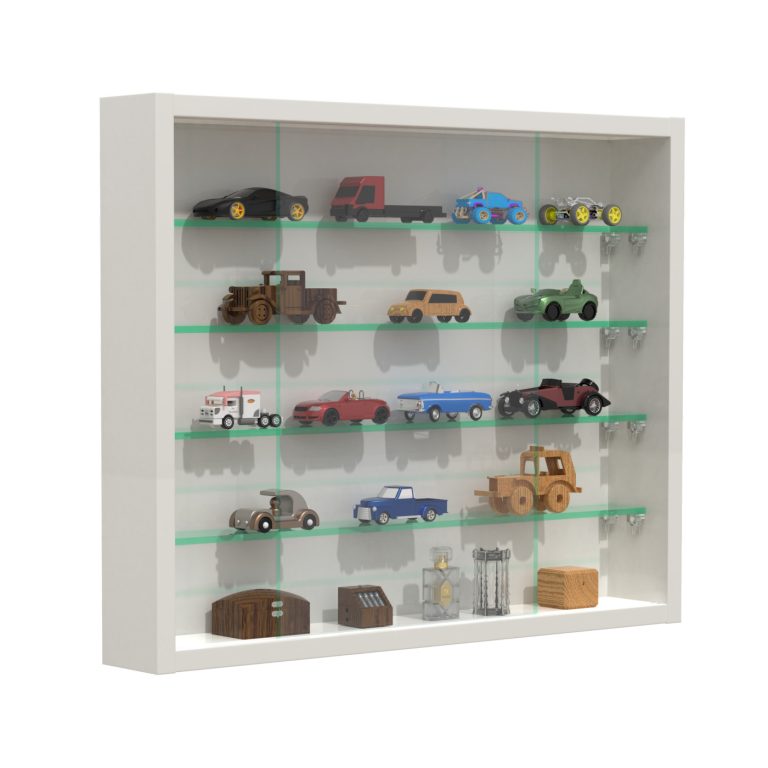 VDD Vitrine stehend Hängevitrine - Glasböden 50 cm breit x 4,5 tief - Schiebetüren