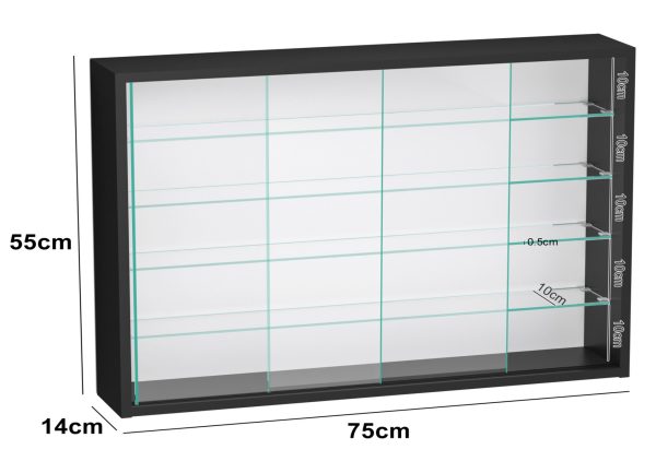 VDD Vitrine stehend Hängevitrine - Schiebetüren - 75 x 55 x 12 cm - VDD World DE