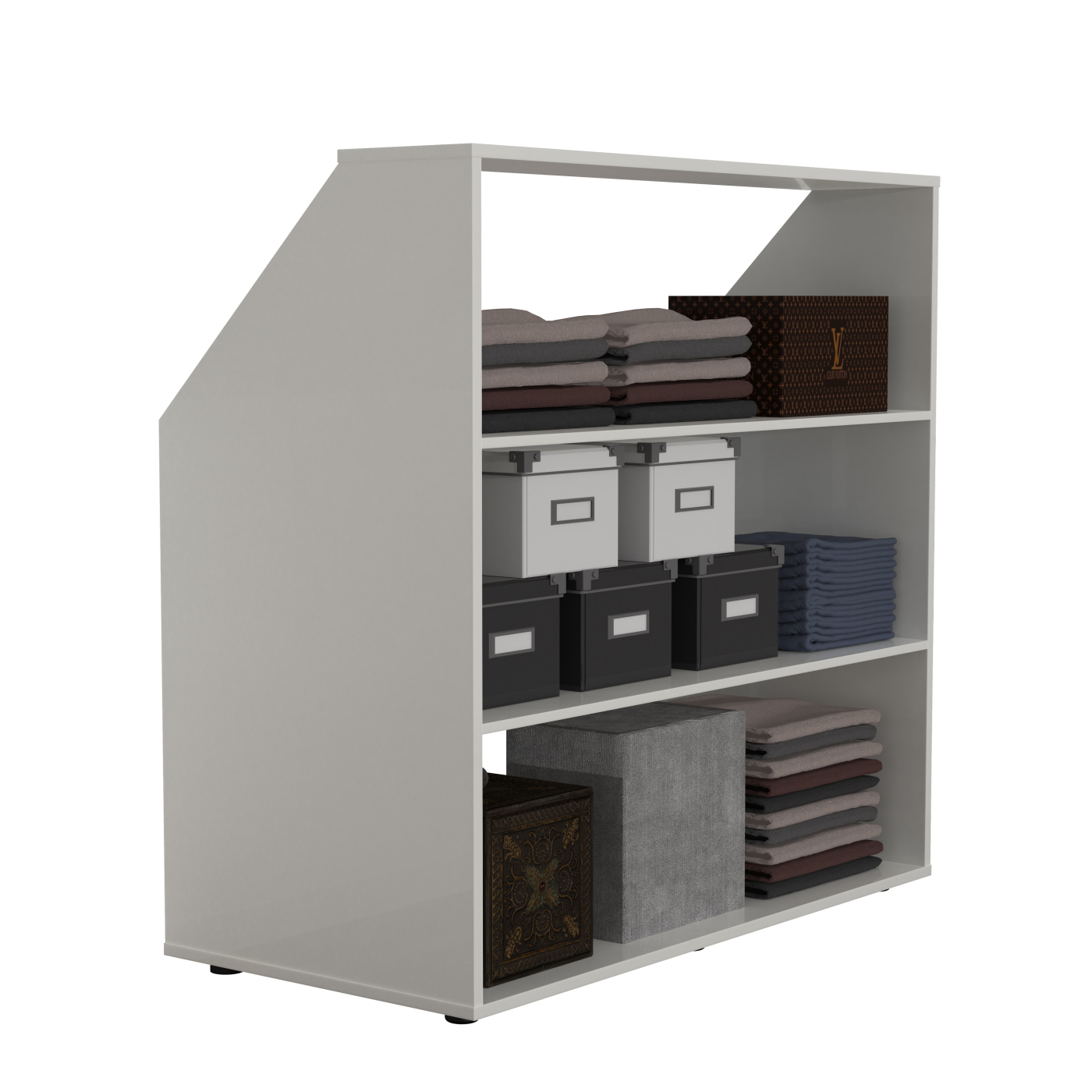 VDD – Schräger Wandschrank – Schräger Wandschrank weiß – Kleiderschrank – Kleiderschrank weiß