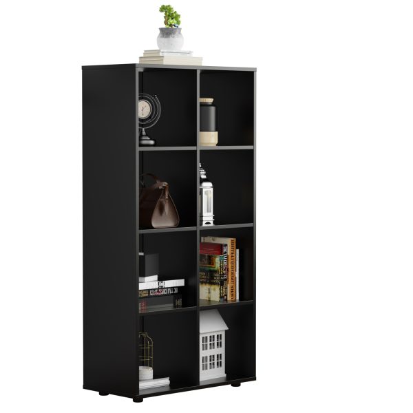   Fächerschrank Vakkie 8 offene Fächer Aufbewahrungsschrank – Bücherregal – Wandschrank – schwarz
