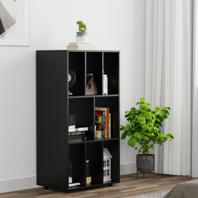 LP-Schallplattenschrank - Plattenschrank - Aufbewahrungsregal - Plattenregal - Bücherregal – schwarz - alternatives Bild
