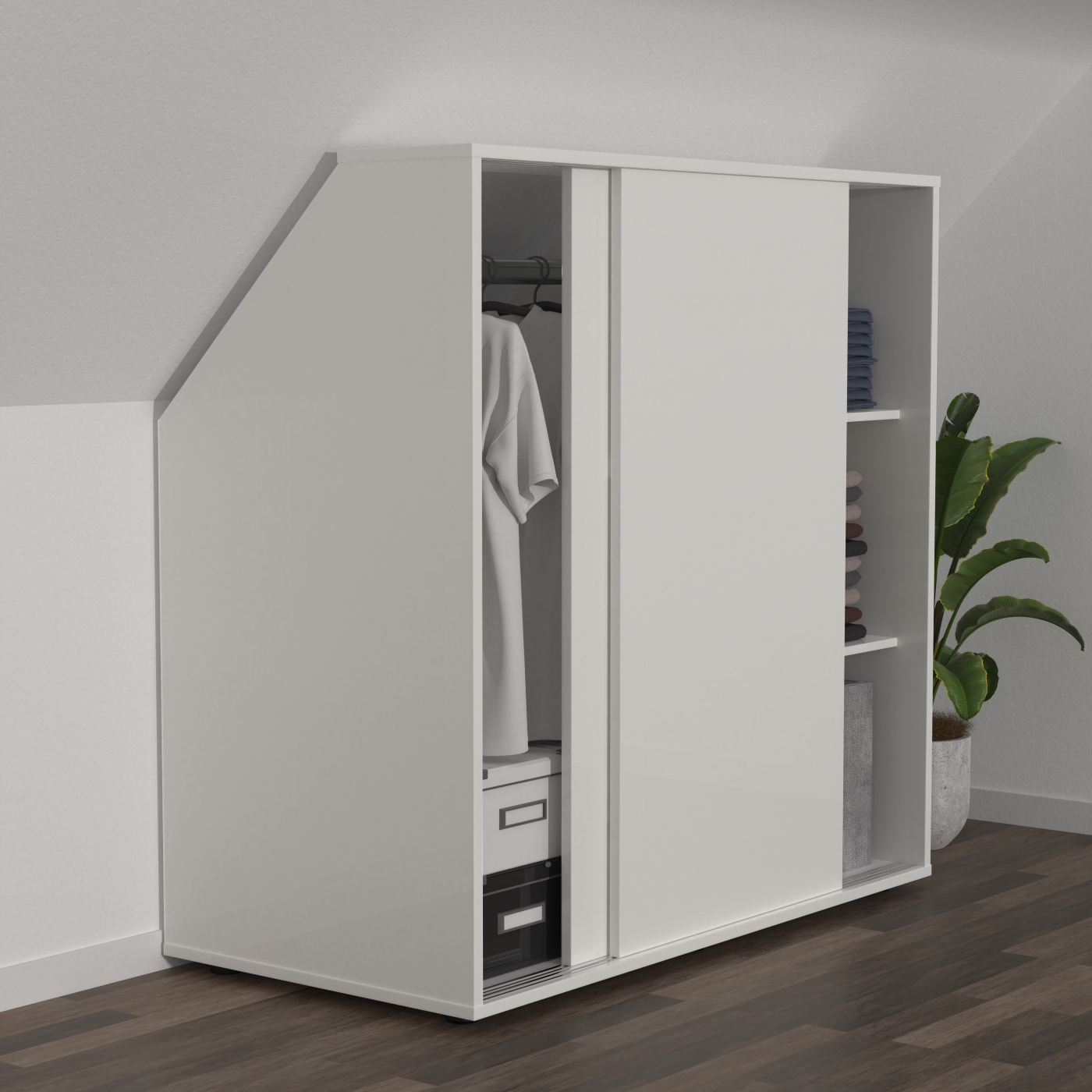 VDD – Schrägwandschrank – Kleiderschrank – Kleiderschrank – Aufbewahrungsschrank – Kleiderschrank - alternatives Bild