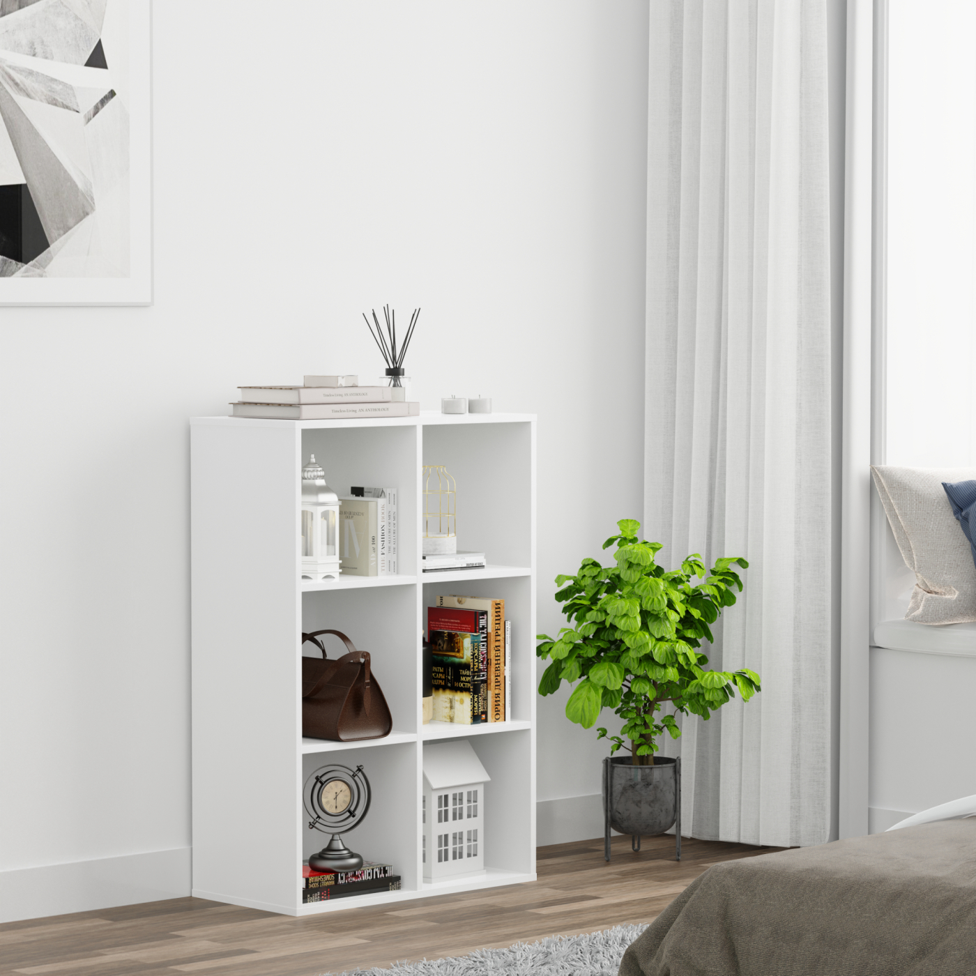 VDD – Fachschrank – Fachschrank – Fachschrank weiß – Bücherregal – Wandschrank – Bücherregal - alternatives Bild