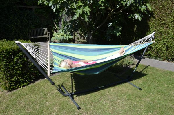 VDD - Hängematte - 220 x 160 - mehrfarbig grün - geeignet für 2 Personen - VDD World DE