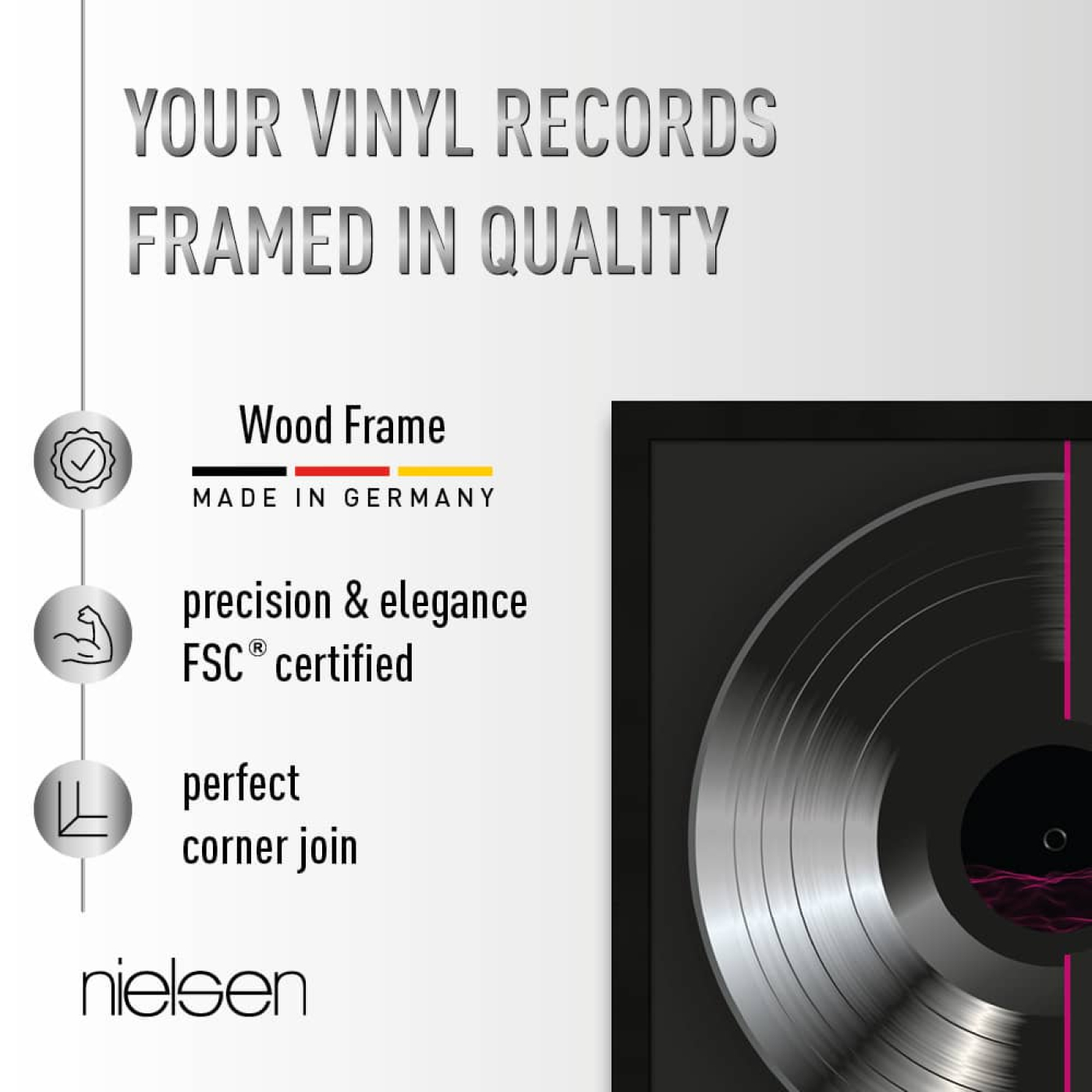 VDD - LP Wechselrahmen - Wechselrahmen - LP Rahmen - LP Liste - Liste für 2 LP Platten - alternatieve afbeelding