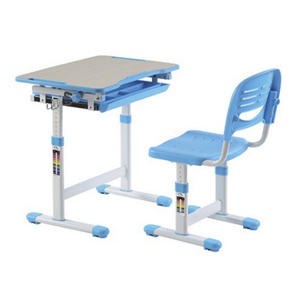   Kinderschreibtisch mit Schreibtischstuhl ergonomisch höhenverstellbar – Zeichentisch – Schulbank