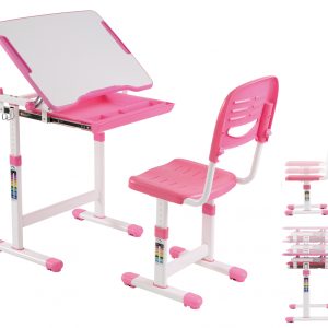 Schreibtisch Kinderzeichentisch mit Schreibtischstuhl - Schulbank - ergonomisch höhenverstellbar