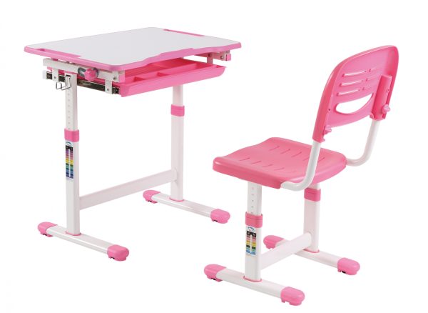   Schreibtisch Kinderzeichentisch mit Schreibtischstuhl – Schulbank – ergonomisch höhenverstellbar