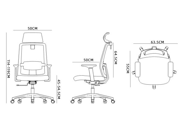   VDD – Bürostuhl – ergonomisch – neigbar – schwarz