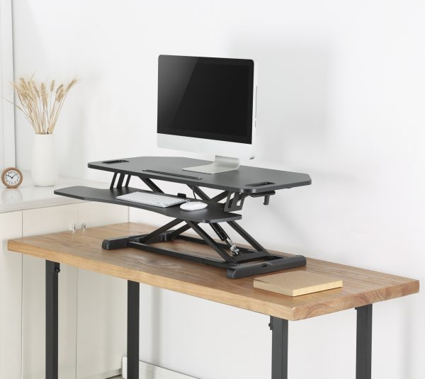   Schreibtischerhöhung Sitz-Steh-Arbeitsplatz – ergonomisch höhenverstellbarer Schreibtisch – 95 cm br