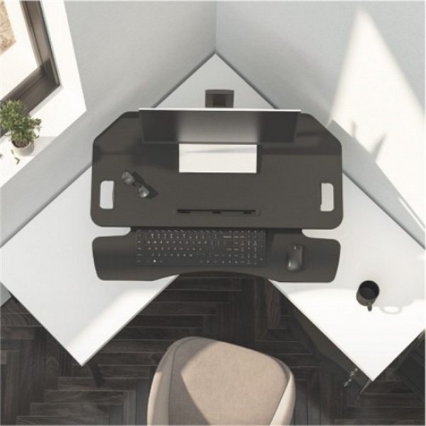   Schreibtischerhöhung Sitz-Steh-Arbeitsplatz – ergonomisch höhenverstellbarer Schreibtisch – 95 cm br
