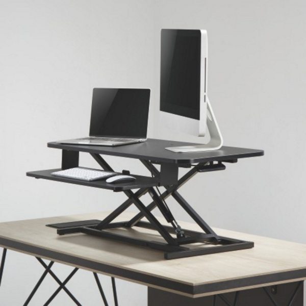   Sitz-Steh-Schreibtischerhöhung ergonomisch – Arbeitsplatz höhenverstellbar – 95 cm breit