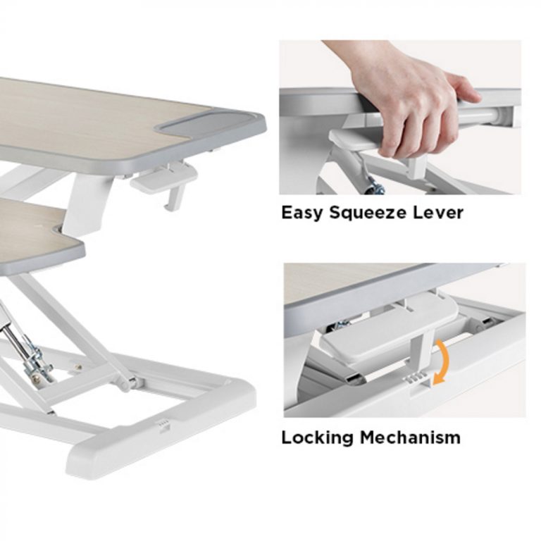 Desk Riser Sitz-Steh-Arbeitsplatz - ergonomisch verstellbarer Schreibtisch - 80 cm breit - alternatives Bild