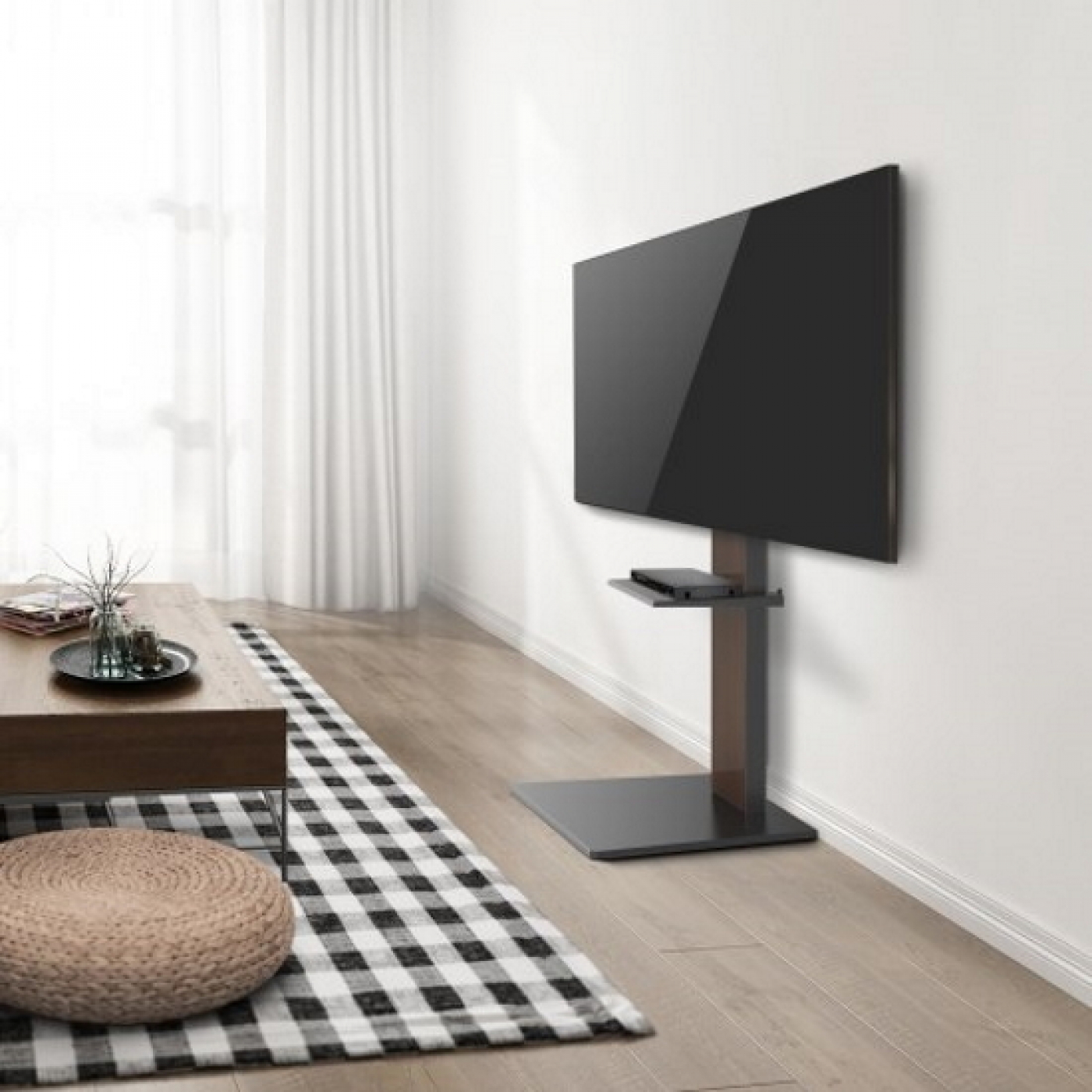 TV-Ständersockel - TV-Bildschirm-Stativ - verstellbar bis zu 142 cm - 37 bis 70 Zoll - alternatives Bild