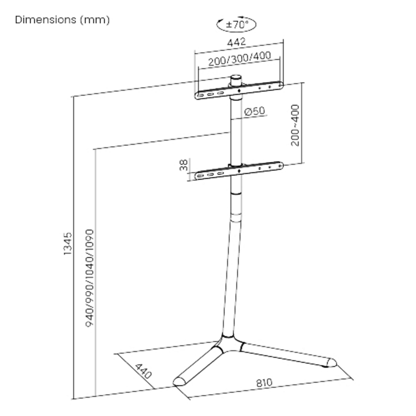 VDD TV Standard - TV Stativ - Display Standard - Monitor Standard - Modernes Studio Design - Drehbar - VDD World DE VDD TV Standard - TV Stativ - Display Standard - Monitor Standard - Modernes Studio Design - Drehbar - VDD World DE