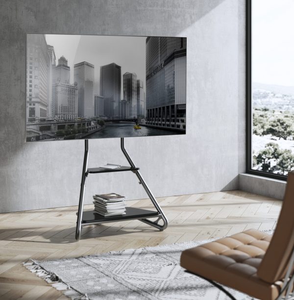   TV-Ständer Stativ Studio Design – Schwarz