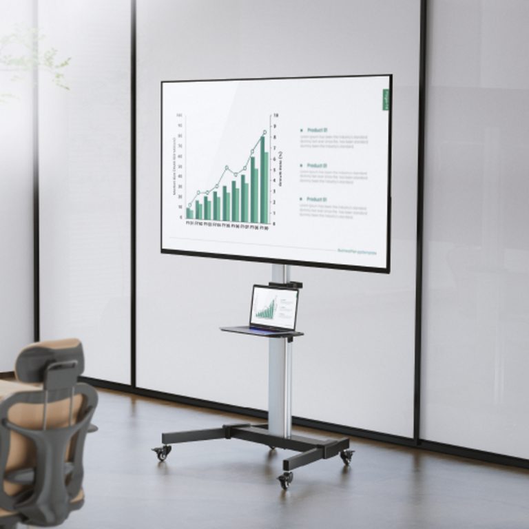VDD TV Standard - TV Fuß - Monitor Standard - Mobil & in der Höhe verstellbar 140 bis 160 cm - alternatives Bild