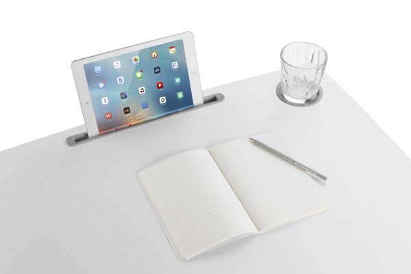   Sitz-Steh-Schreibtisch mobil – Laptoptisch – mobiler Arbeitsplatz – Präsentationstisch