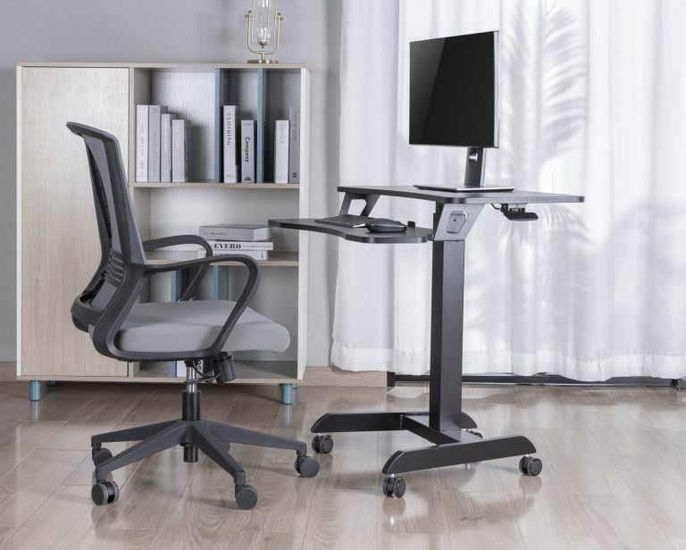 Schreibtisch-Sitz-Steh-Laptop-Tisch - fahrbar - höhenverstellbar - alternatives Bild