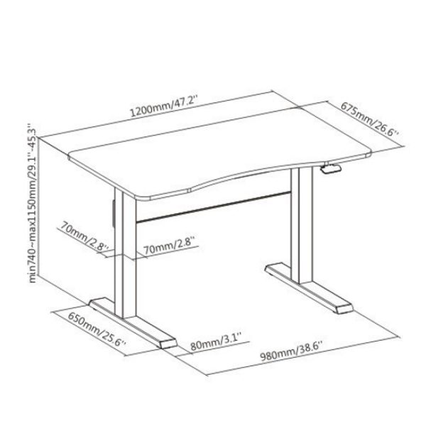   Schreibtisch-Sitzständer – Laptop-Computertisch – höhenverstellbar – 120 x 67,5 cm