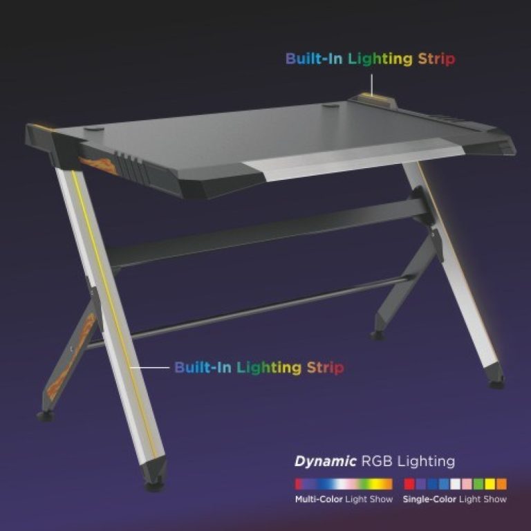 Spieltisch Tisch Thomas Design - mit LED-Beleuchtung - Gaming-Schreibtisch einrichten - alternatives Bild
