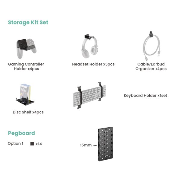   Modulares Aufbewahrungssystem für Controller, Konsole, Spiele und Headset