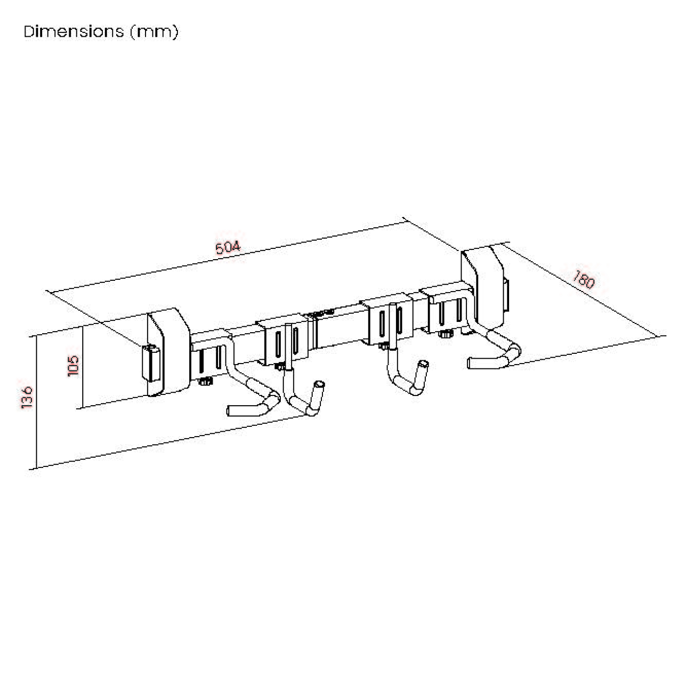 VDD Fahrradaufhängung - Fahrradwandhalterung - Fahrradträger - Fahrradhalterung für 2 Fahrräder - alternatives Bild