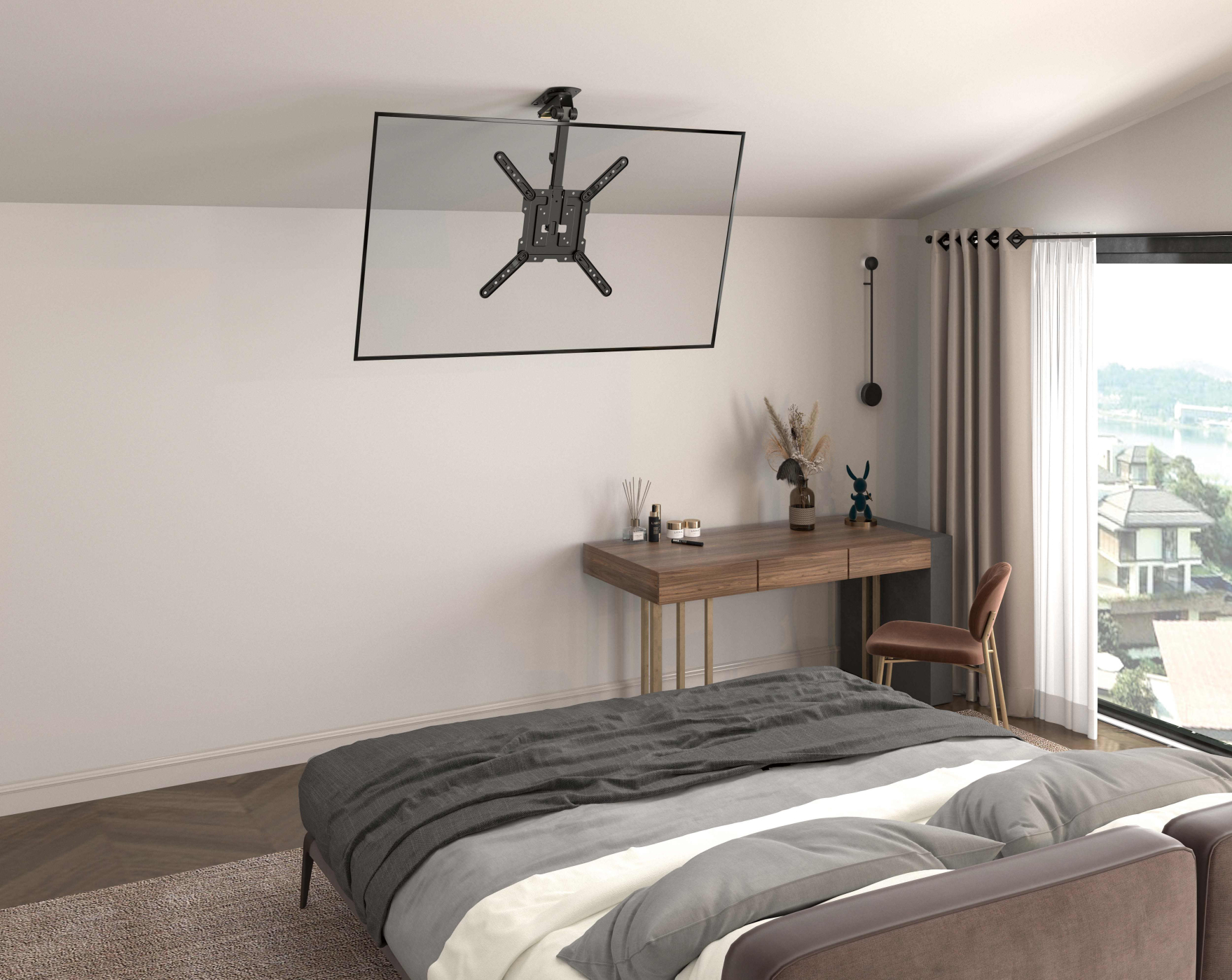 TV-Bildschirm zur Deckenmontage - zusammenklappbar, drehbar, neigbar - 23 bis 55 Zoll - VDD World DE TV-Bildschirm zur Deckenmontage - zusammenklappbar, drehbar, neigbar - 23 bis 55 Zoll - VDD World DE