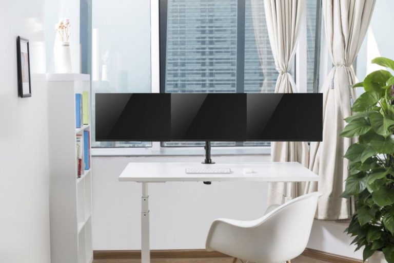 Monitorhalterung 3 Bildschirme - Monitorarm - bis 27 Zoll Bildschirme - drehbar neigbar drehbar - alternatives Bild