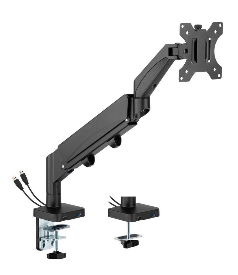Monitorhalterung gasfeder - monitorarm - usb 3.0 und typ c - drehbar neigbar drehbar