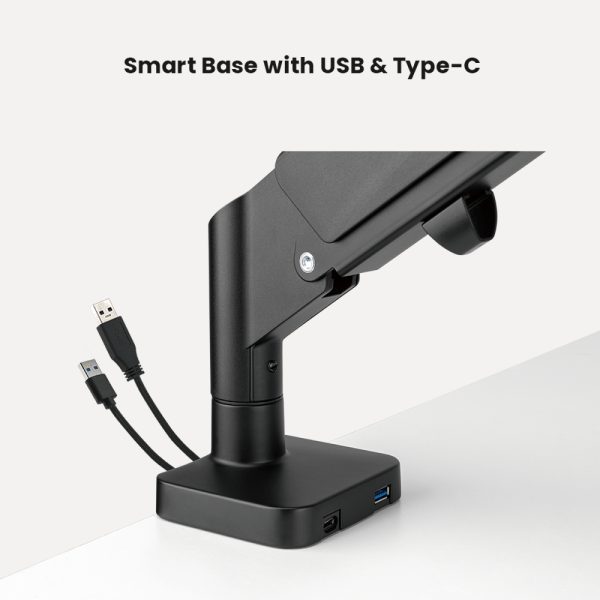   Monitorhalterung gasfeder – monitorarm – usb 3.0 und typ c – drehbar neigbar drehbar