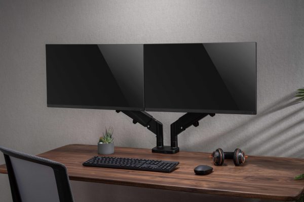   Monitorhalterung 2 bildschirme gasfeder – monitorarm – usb 3.0 und typ c – drehbar neigbar drehbar