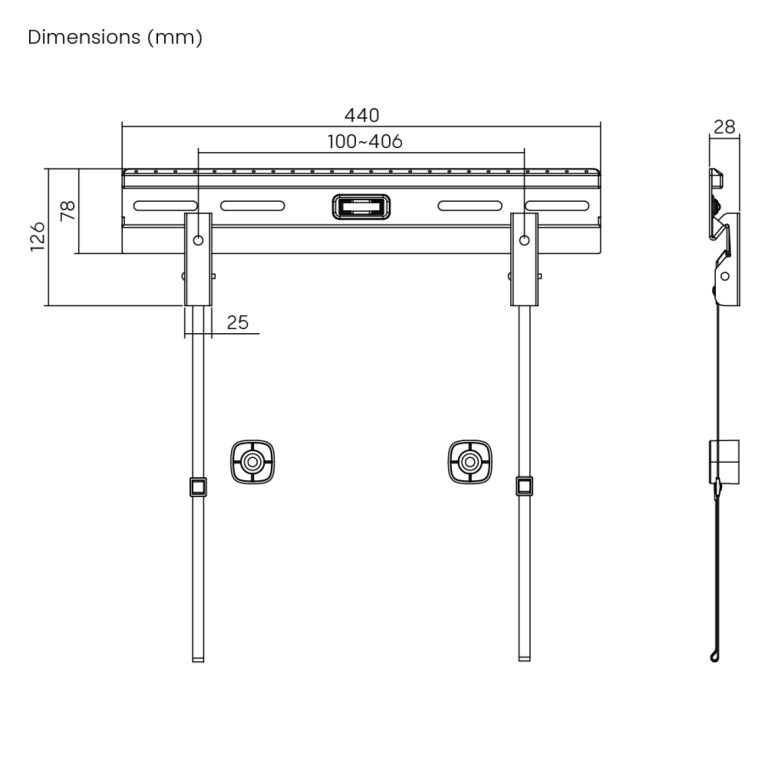 VDD – TV-Halterung – TV-Wandhalterung  – 23 – 65 Zoll - alternatives Bild