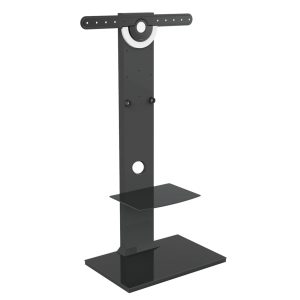 TV-Ständer - TV-Ständerfuß - Holz mit Glas - höhenverstellbar bis 125 cm
