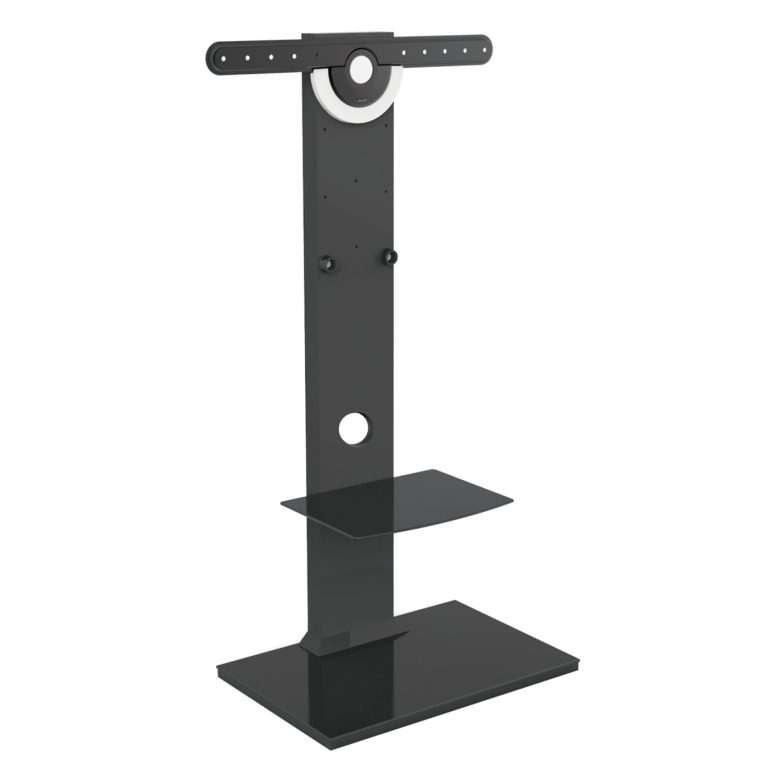 TV-Ständer - TV-Ständerfuß - Holz mit Glas - höhenverstellbar bis 125 cm