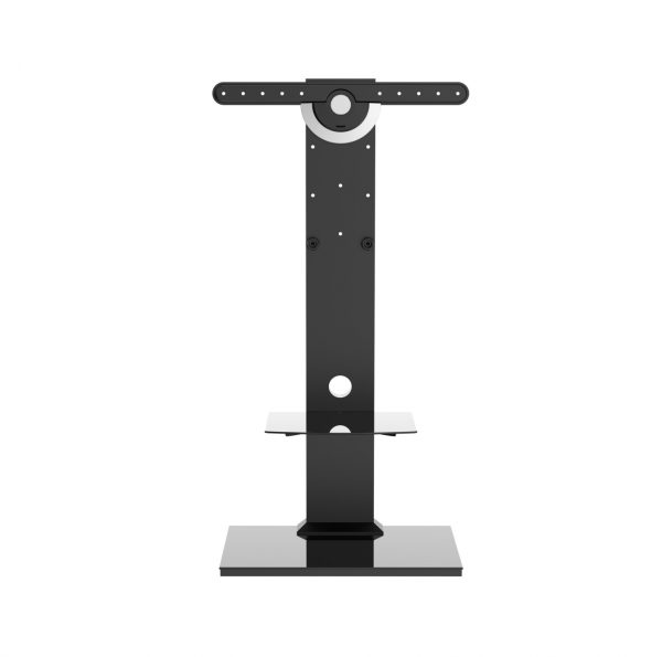   TV-Ständer – TV-Ständerfuß – Holz mit Glas – höhenverstellbar bis 125 cm