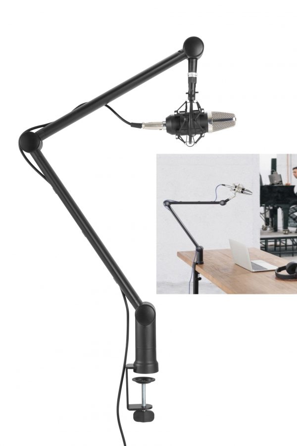   Professioneller Mikrofonarmständer einstellbar für Vlogging Podcasting Broadcasting Gaming