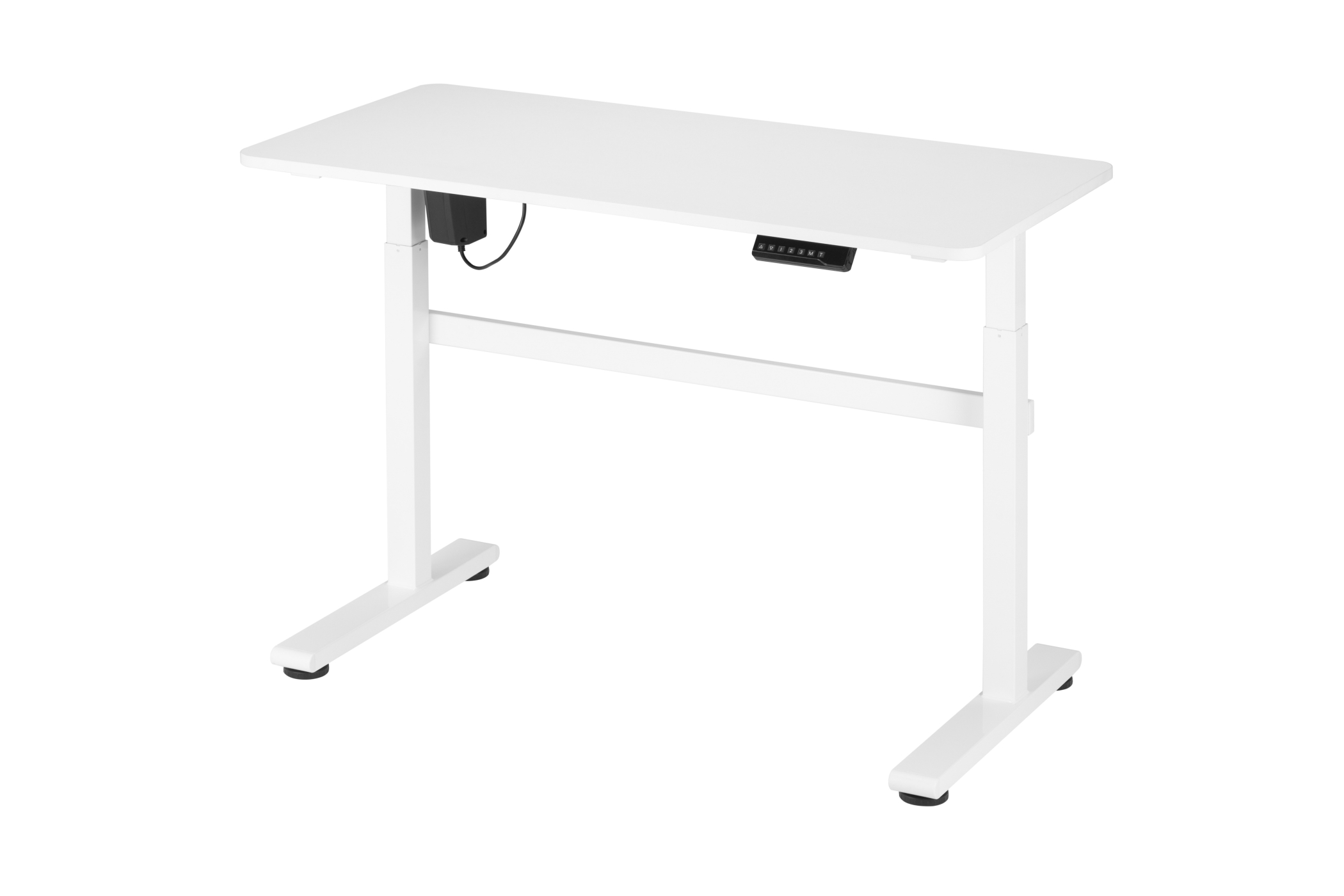 Schreibtisch-Sitzständer elektrisch höhenverstellbar - 118 x 58 cm - weiß