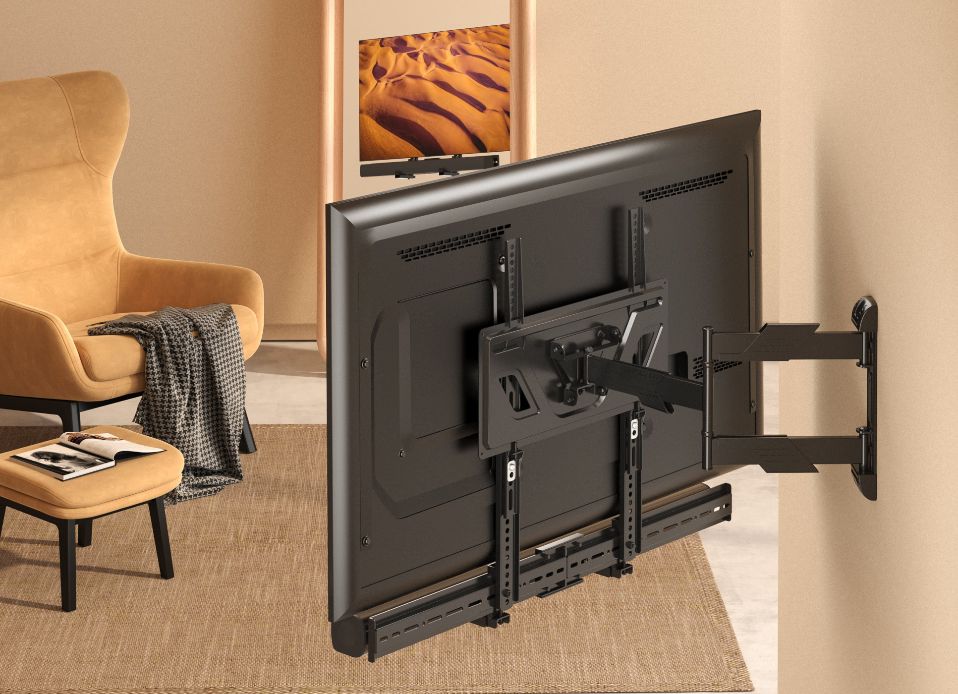 Soundbar TV Halterung Universal - Montage unter oder über TV - Wandmontage - alternatives Bild