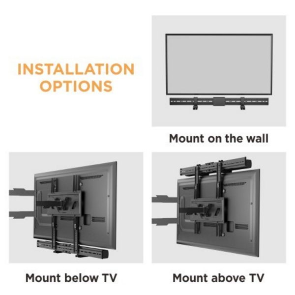   Soundbar TV Halterung Universal – Montage unter oder über TV – Wandmontage