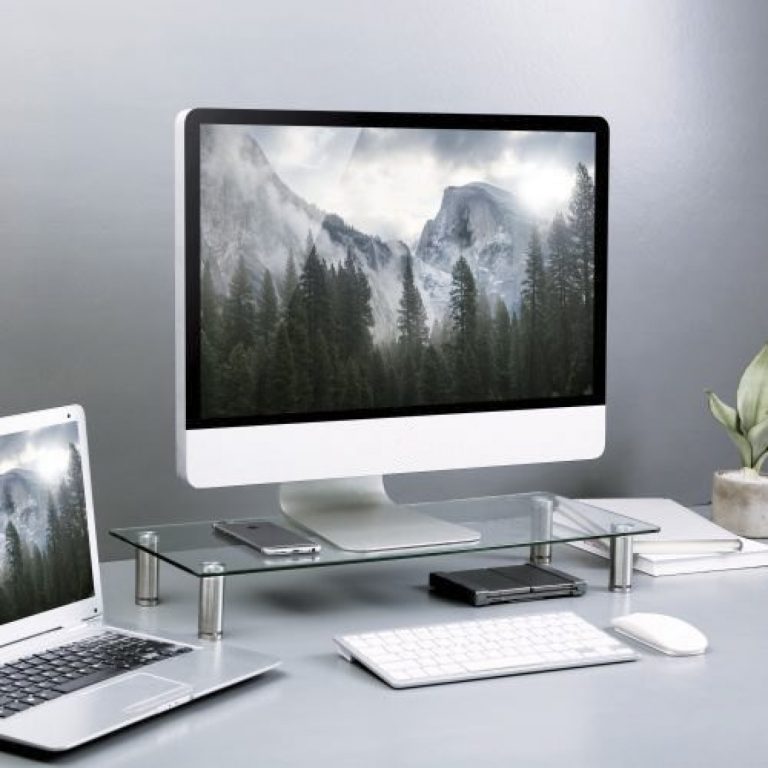 Monitor Bildschirmerhöhung höhenverstellbares Aluminiumglas - alternatives Bild