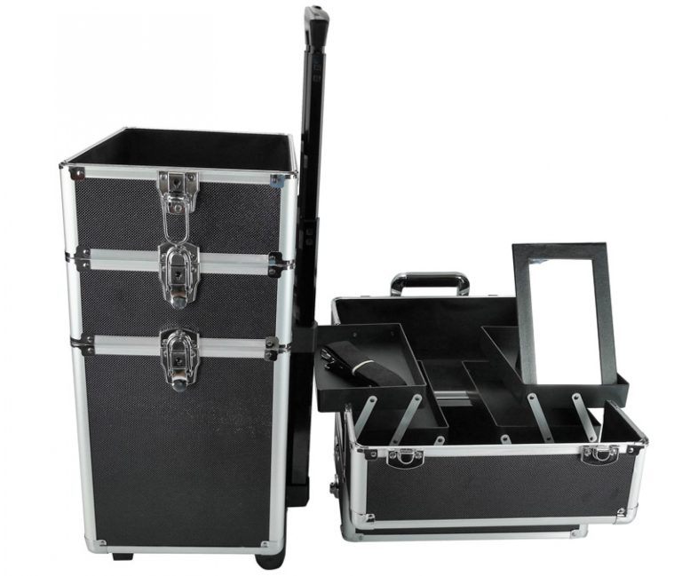 Schminkkoffer Kosmetik Friseurwagen Kosmetikkoffer 4 in 1 schwarz - alternatives Bild