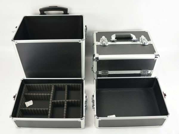   Schminkkoffer Kosmetik Friseurwagen Kosmetikkoffer 4 in 1 schwarz