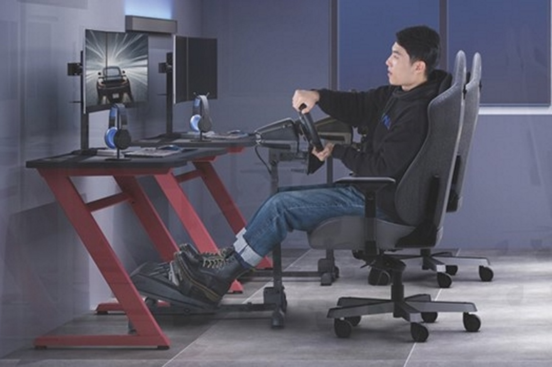 VDD - Racingchair  - Racing Cockpit - Logitech - Thrustmaster - Fanatec-  voll einstellbar - alternatives Bild