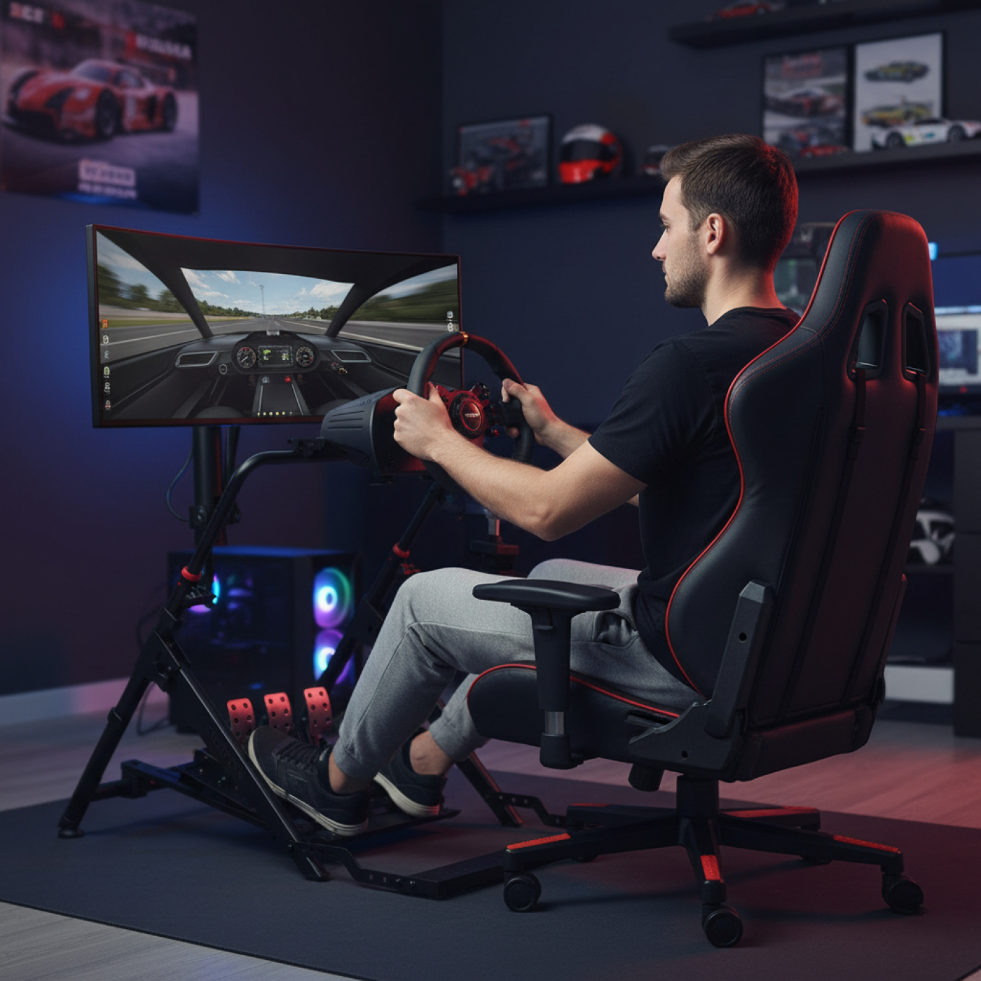VDD - Sim racing - Support pour volant - Volant de course standard - Cockpit de sim racing - VDD World DE VDD - Sim racing - Support pour volant - Volant de course standard - Cockpit de sim racing - VDD World DE
