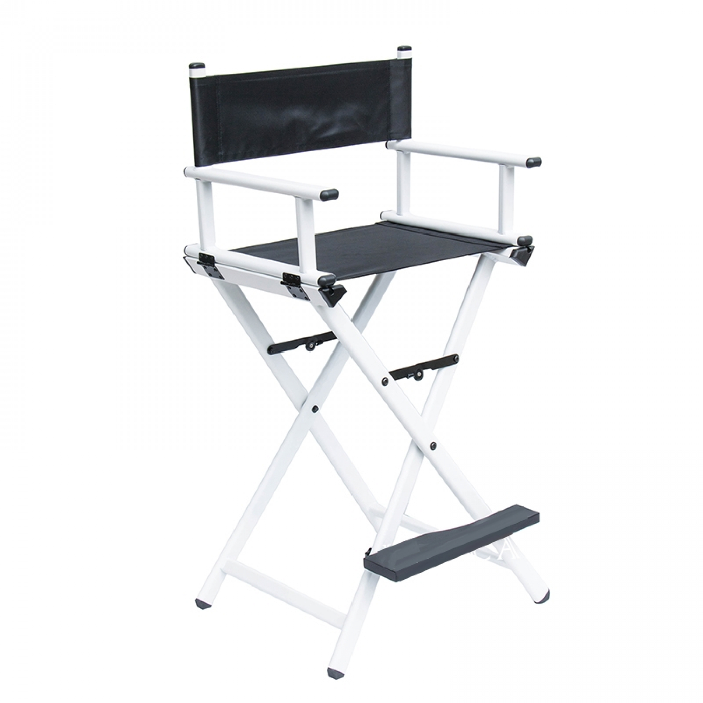 Maskenbildner Friseur Schminkstuhl klappbarer leichter Regiestuhl Sitzhöhe 70 cm weiß