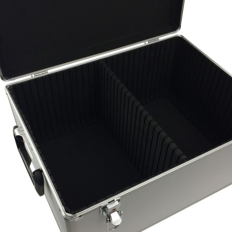 Vinylkoffer - LP-Einzelkoffer für 200 Singles Silberaluminium